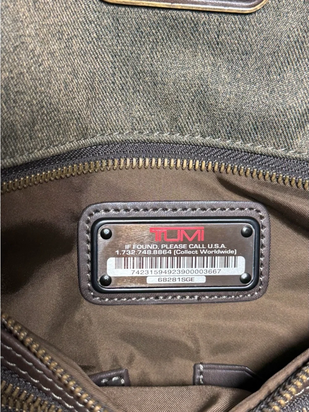 TUMI Alpha Bravo Knox BackPack Brown Ballistic Nilon Leather Trim Laptop Bag